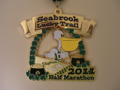 2011 Seabrook Lucky Trail Half Marathon Medal