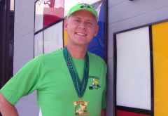 Kirk with 2011 Seabrook Lucky Trail Half Marathon Medal