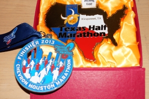 2013 Texas Half Marathon and Chevron Houston Marathon Medals