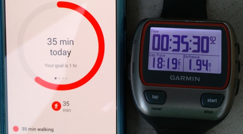 Duration on Google Fit vs. Garmin 310XT