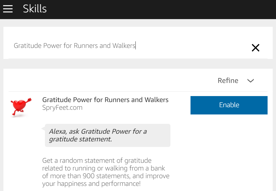 Search skills for Gratitude Power for Runners and Walkers